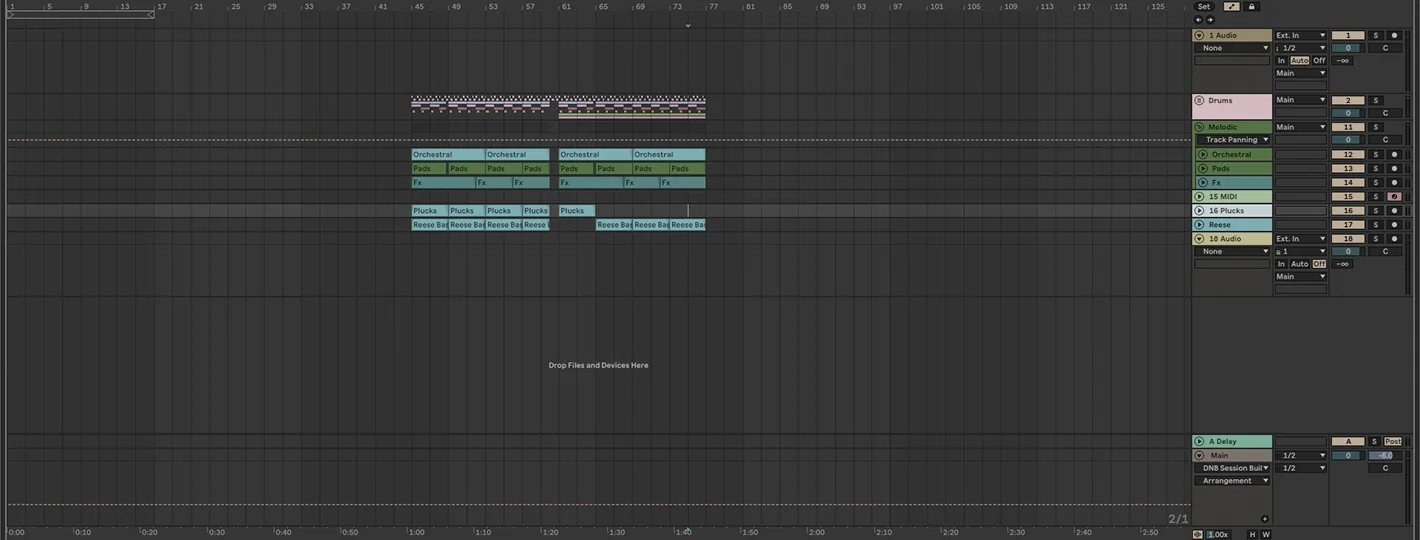 Blank Ableton session before BUILD
