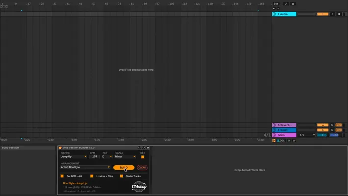 Blank session to full arrangement